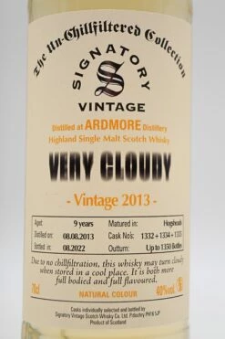 Ardmore 2013 Very Cloudy Highland Single Malt Scotch Whisky 6 Ardmore 2013 Very Cloudy Highland Single Malt Scotch Whisky -SBS || Waterford || SAINT JAMES Verkaufsgeschäft DSC00184