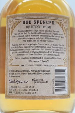 Bud Spencer The Legend Blended Malt Whisky Mild 8 Bud Spencer The Legend Blended Malt Whisky Mild -SBS || Waterford || SAINT JAMES Verkaufsgeschäft DSC00467