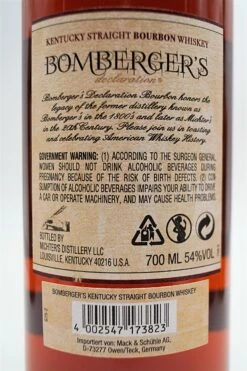 L.R. Bombergers Declaration Kentucky Straight Bourbon Whiskey -SBS || Waterford || SAINT JAMES Verkaufsgeschäft dsc02284