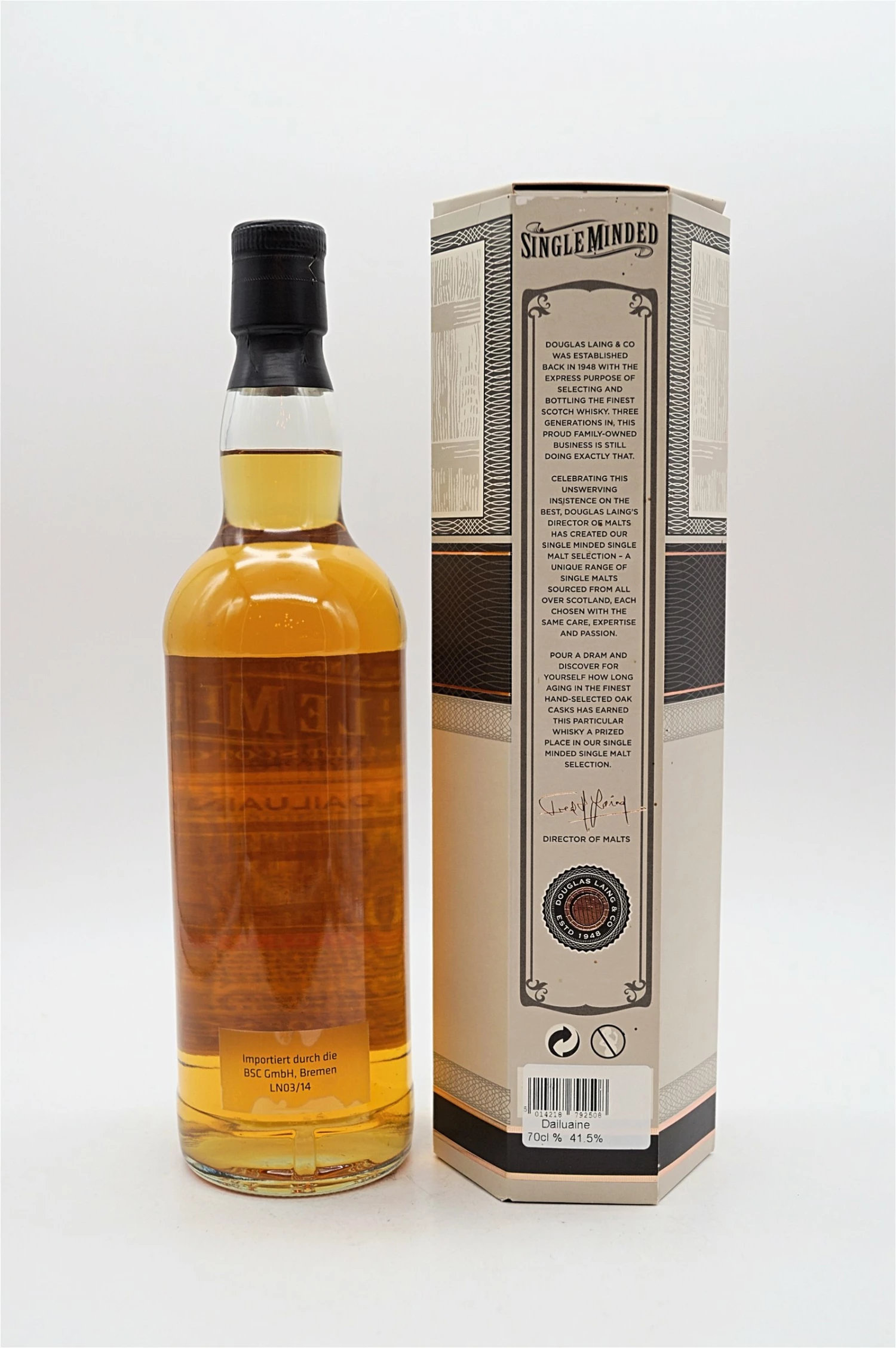Single Minded 7 Jahre Dailuaine Speyside Single Malt Scotch Whisky 2 Single Minded 7 Jahre Dailuaine Speyside Single Malt Scotch Whisky – Bild 2