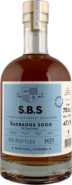 SBS Barbados 2000 PX Cask Finish Single Barrel Selection Rum
