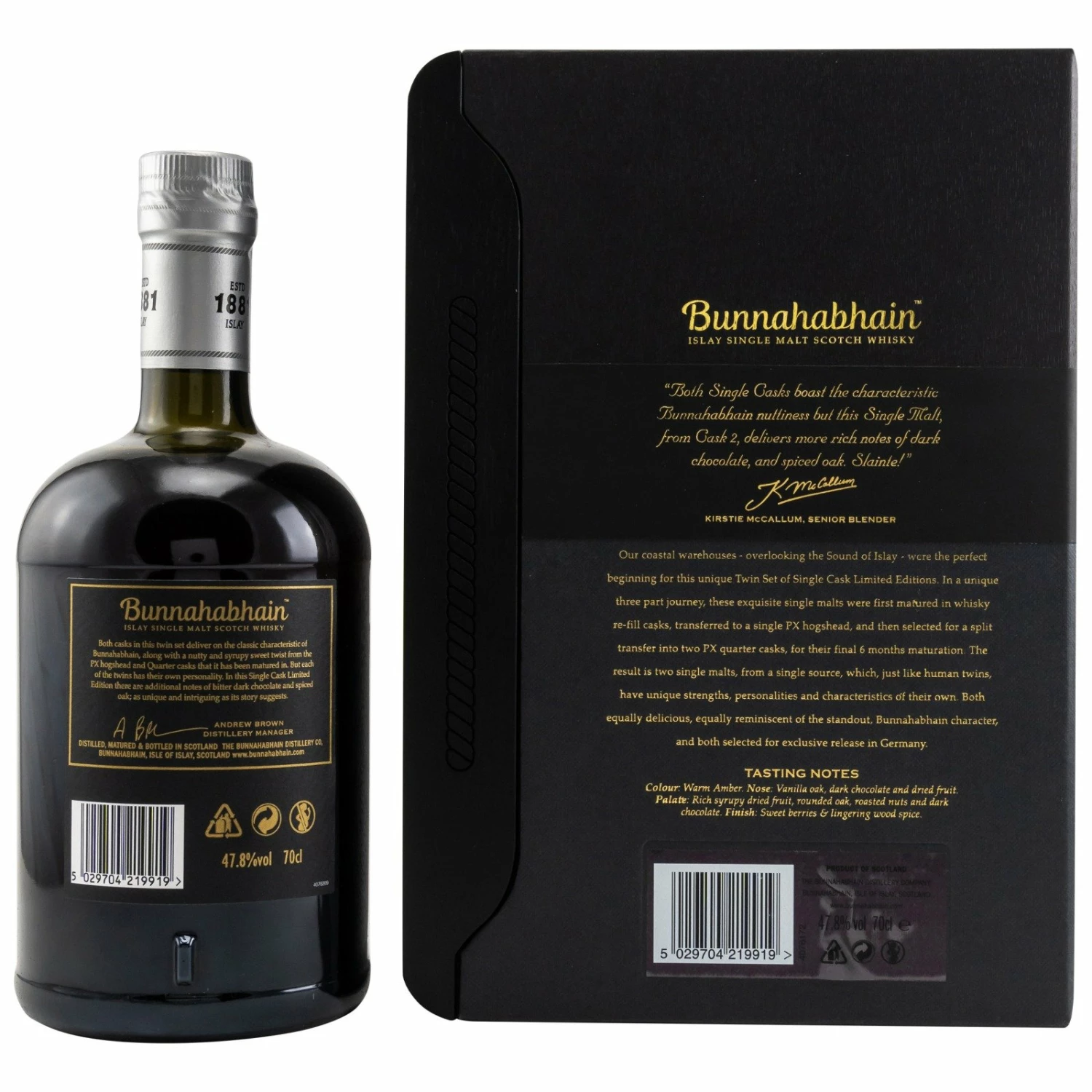 1992 PX Quarter Cask #2 Twin Set Cask Strength Islay Single Malt Scotch Whisky 2 1992 PX Quarter Cask #2 Twin Set Cask Strength Islay Single Malt Scotch Whisky – Bild 2